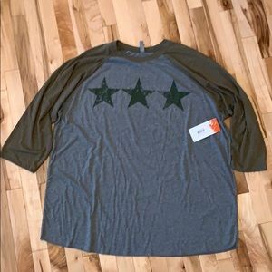 3 star Independence Baseball tee 3/4 sleeve